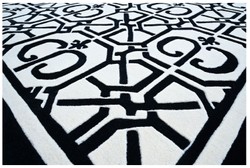 Casa Padrino Luxury Baroque Living Room Carpet White / Black - Various Sizes