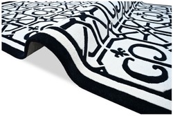 Casa Padrino Luxury Baroque Living Room Carpet White / Black - Various Sizes