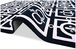 Casa Padrino Tapis de Salon Baroque de Luxe Noir / Blanc / Violet - Différentes Tailles