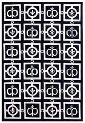 Casa Padrino Tapis de Salon Baroque de Luxe Noir / Blanc / Violet - Différentes Tailles
