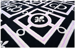 Casa Padrino Tapis de Salon Baroque de Luxe Noir / Blanc / Violet - Différentes Tailles