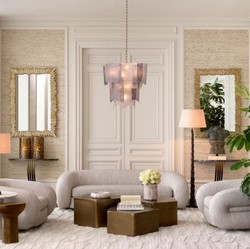 Luxus Wohnzimmer Hotel Sessel Hellgrau Messing