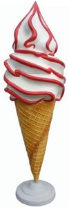 Casa Padrino cono gelato decorativo XXL bianco / rosso / beige A. 170 cm - Decorazione gelateria