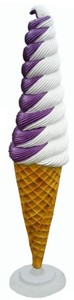 Casa Padrino cono gelato decorativo XXL bianco / viola / beige A. 250 cm - Decorazione gelateria