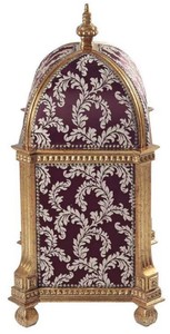 Casa Padrino Barock Katzenhaus Lila / Gold H. 94 cm - Barock Tiermöbel
