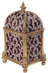 Casa Padrino Barock Katzenhaus Lila / Gold H. 94 cm - Barock Tiermöbel
