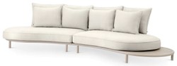 Casa Padrino sofá de exterior de jardín de lujo blanco gris / arena 330 cm - Muebles de jardín de lujo