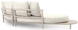 Casa Padrino sofá de exterior de jardín de lujo blanco gris / arena 330 cm - Muebles de jardín de lujo