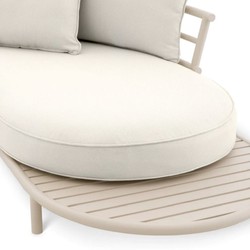 Casa Padrino sofá de exterior de jardín de lujo blanco gris / arena 330 cm - Muebles de jardín de lujo