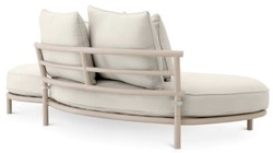 Casa Padrino sofá de exterior de jardín de lujo lado derecho blanco gris / arena 220 cm - Muebles de jardín de lujo
