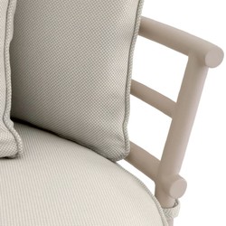 Casa Padrino sofá de exterior de jardín de lujo lado derecho blanco gris / arena 220 cm - Muebles de jardín de lujo