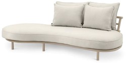 Casa Padrino sofá de exterior de jardín de lujo lado derecho blanco gris / arena 220 cm - Muebles de jardín de lujo