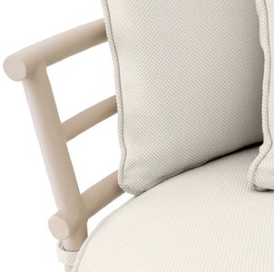 Casa Padrino Luxus Outdoor Garten Sofa Linke Seite Weißgrau / Sandfarben 220 cm - Luxus Garten Möbel