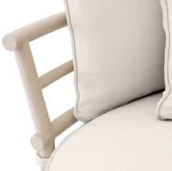 Casa Padrino sofá de exterior de jardín de lujo lado izquierdo blanco gris / arena 220 cm - Muebles de jardín de lujo