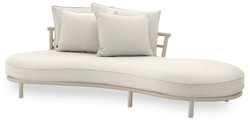Casa Padrino sofá de exterior de jardín de lujo lado izquierdo blanco gris / arena 220 cm - Muebles de jardín de lujo
