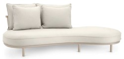 Casa Padrino sofá de exterior de jardín de lujo lado izquierdo blanco gris / arena 220 cm - Muebles de jardín de lujo