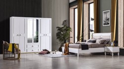 Casa Padrino armoire de chambre de style campagnard blanc / marron 251 x H. 217 cm