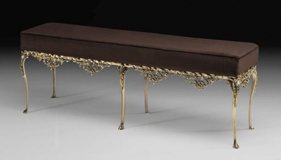 Casa Padrino banc baroque de luxe en bronze marron / or 132 cm - Meubles baroques