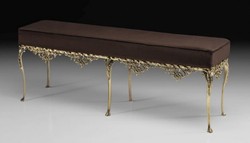 Casa Padrino panca barocco di lusso in bronzo marrone / oro 132 cm - Mobili barocchi