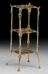 Casa Padrino étagère à fleurs baroque de luxe or H. 64 cm - Table fleurie en bronze - Meubles baroques