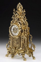 Casa Padrino luxury baroque table clock gold 27 x H. 44 cm - Baroque style bronze desk clock