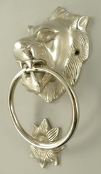 Casa Padrino battente per porta barocco in alluminio leone argento A. 28 cm - Accessori decorativi barocchi