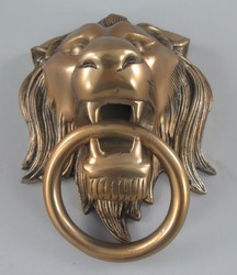 Casa Padrino battente per porta barocco in alluminio leone bronzo A. 40 cm - Accessori decorativi barocchi