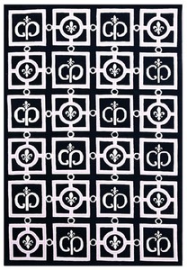 Casa Padrino Alfombra de Salón Barroco de Lujo Negro / Blanco / Púrpura 200 x 300 cm - Interior Barroco