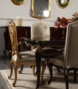 Casa Padrino Luxus Barock Esszimmer Stuhl Silber / Antik Gold H. 116 cm - Barock Esszimmer Möbel