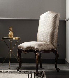 Prunkvoller Luxus Barock Esszimmer Stuhl Silber Dunkelbraun Gold