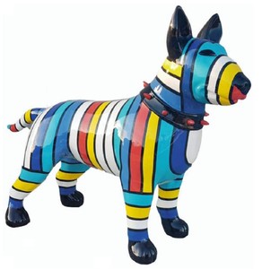 Casa Padrino figura decorativa XXL cane colorato 116 cm - Scultura decorativa da giardino