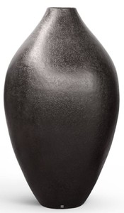 Casa Padrino vaso da fiori decorativo di lusso nero opaco Ø 91 x A. 155 cm - Decorazione da giardino