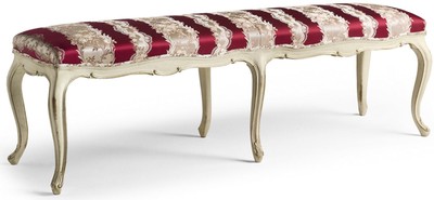 Casa Padrino banc baroque de luxe bordeaux rouge / beige / crème 164 cm - Meubles baroques - Fabriqué en Italie