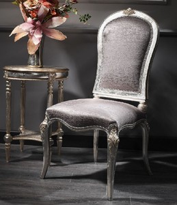 Prunkvoller Luxus Barock Esszimmer Stuhl Silber Gold Prunkvoller Luxus Barock Esszimmer Stuhl Silber Gold