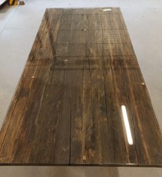 Casa Padrino table à manger de style campagnard avec plateau en verre marron / noir 200 cm - Meubles de salle à manger de style campagnard