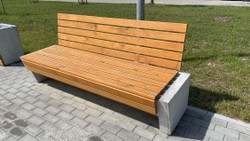 Casa Padrino banco de parque - banco urbano con respaldo natural / gris 200 cm