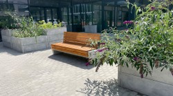 Casa Padrino banco de parque - banco urbano con respaldo natural / gris 200 cm
