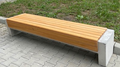 Parkbank Stadtbank Gartenbank Naturfarben Grau
