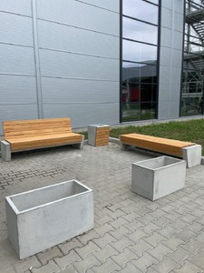 Casa Padrino Parkbank - Stadtbank Naturfarben / Grau 200 cm
