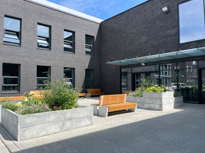 Casa Padrino Parkbank - Stadtbank Naturfarben / Grau 200 cm