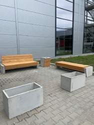 Casa Padrino banco de parque - banco urbano natural / gris 200 cm