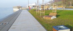 Casa Padrino tumbona de parque - Tumbona de jardín natural / gris 120 cm - Muebles de parque y exterior