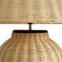 Casa Padrino lámpara de mesa de ratán de lujo natural / negro Ø 66,5 x A. 96,5 cm