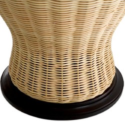 Casa Padrino lámpara de mesa de ratán de lujo natural / negro Ø 66,5 x A. 96,5 cm