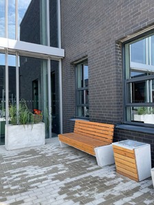 Casa Padrino Park Abfallbehälter Naturfarben / Grau / Silber H. 60 cm - Stadt Abfalleimer - Beton Mülleimer