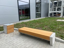 Casa Padrino papelera de parque natural / gris / plata A. 60 cm - Papelera urbana - Papelera de hormigón
