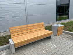 Casa Padrino papelera de parque natural / gris / plata A. 60 cm - Papelera urbana - Papelera de hormigón