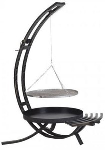 Casa Padrino griglia girevole di lusso in metallo nero / argento 80 x 70 x A. 190 cm