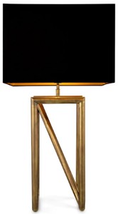 Casa Padrino Luxus Tischleuchte Vintage Messing / Schwarz H. 97 cm - Luxus Leuchten
