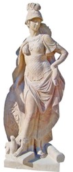 Casa Padrino Scultura in Marmo in Stile Antico Donna Romana Beige A. 200 cm